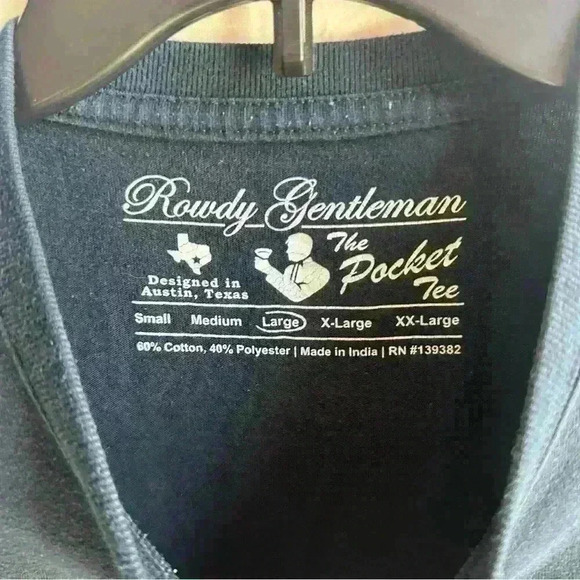 Rowdy Gentleman Navy "The Pocket Tee" Red White and Blue Patriotic Crab Size L - Picture 2 of 3